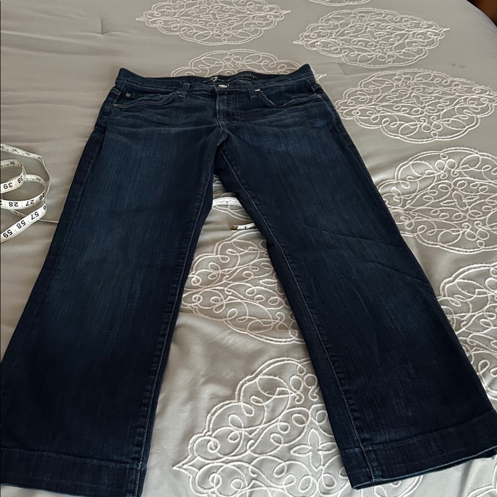 7 For All Mankind Dark Blue Flare Jeans